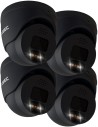IVSEC PRO 880D 8MP 4K 106° 25fps PRO-AI PoE ONVIF Sony Sensor 4-Pack BLACK Dome Cameras - IVNC-880D-AI-BLK-4PK