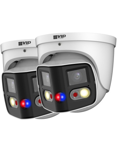 VIP Vision 2-Pack Professional AI 8MP 4K UHD 180° Dual Lens Active Deterrence Dome Camera - VSIPP-8DD-ID3-2PK