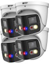VIP Vision 4-Pack Professional AI 8MP 4K UHD 180° Dual Lens Active Deterrence Dome Camera - VSIPP-8DD-ID3-4PK