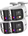 VIP Vision 4-Pack Professional AI 8MP 4K UHD 180° Dual Lens Active Deterrence Bullet Camera - VSIPP-8BD-ID3-4PK