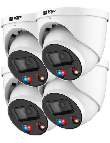 VIP Vision 8MP 4K 4-Pack Professional AI Series Fixed Deterrence Dome Camera - VSIPP-8DG-ID3-4PK