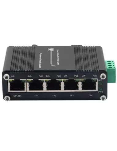 Network Switch 4-Port PoE+ Input 12~48VDC IF-104PU12/48