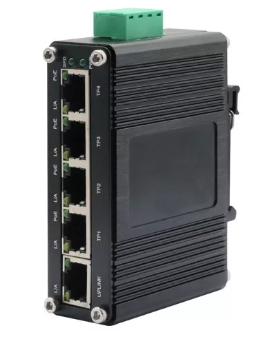 Network Switch 4-Port PoE+ Input 12~48VDC IF-104PU12/48