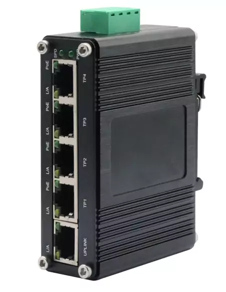 Network Switch 4-Port PoE+ Input 12~48VDC IF-104PU12/48