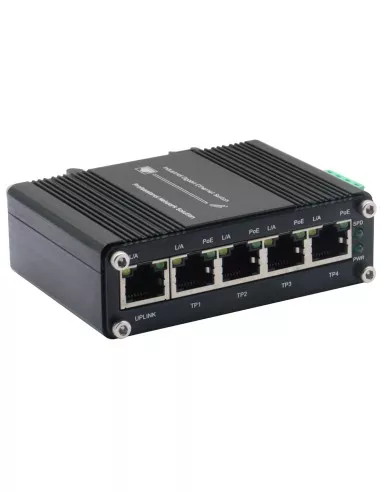 Network Switch 4-Port PoE+ Input 12~48VDC IF-104PU12/48