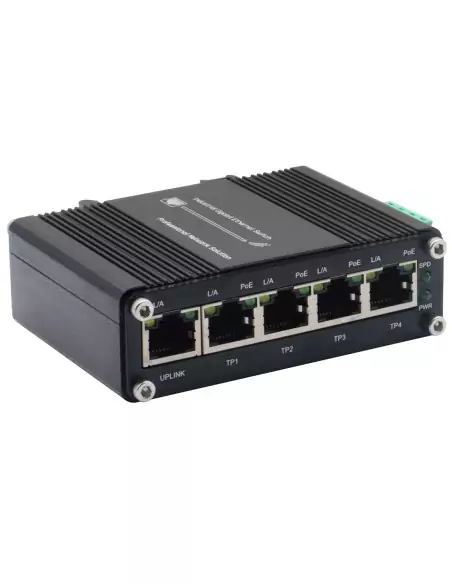 Network Switch 4-Port PoE+ Input 12~48VDC IF-104PU12/48