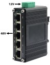 Network Switch 4-Port PoE+ Input 12~48VDC Industrial Gigabit Ethernet - IF-104PU12/48