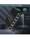 Network Switch 4-Port PoE+ Input 12~48VDC Industrial Gigabit Ethernet - IF-104PU12/48