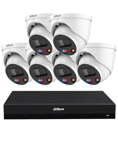 Dahua 8MP 4K AI 8 Channel IP NVR TiOC Dome Camera CCTV Kit - DH-88MP6TC-AI-KIT