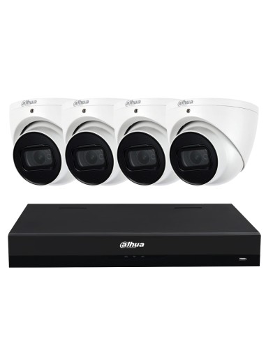 Dahua 8MP 4K AI 8 Channel IP NVR StarLight Sensor Dome Camera CCTV Kit - DH-88MP4C-AI-KIT