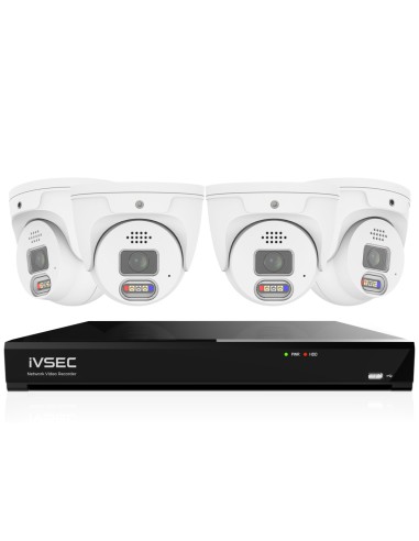 IVSEC 12MP 6K AI 2TB 8CH 4x1250D Dome Cameras UHD IVK8L-12504D