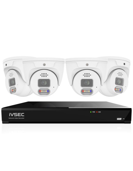 IVSEC 12MP 6K AI 2TB 8CH 4x1250D Dome Cameras UHD IVK8L-12504D