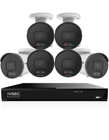 IVSEC 12MP 6K AI 2TB 8CH 6x1250B Bullet Cameras IVK8L-12506B