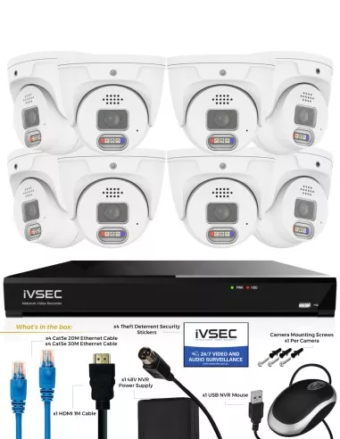 IVSEC 12MP 6K AI 2TB 8CH 8x1250D Dome Cameras UHD IVK8L-12508D