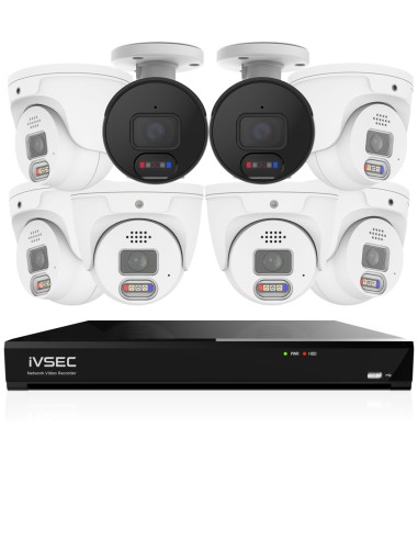 IVSEC 12MP 6K AI 2TB 8CH 6x1250D + 2x1250B Cameras UHD NVR CCTV Security System (8x8)