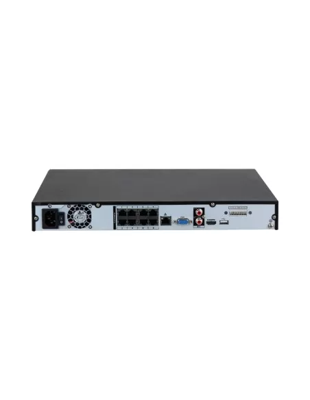 Dahua 8 Channel NVR, model DHI-NVR4108HS-8P-AI, showcasing sleek design and compatibility with advanced surveillance systems
