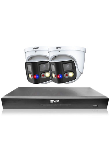 VIP Vision 8MP 8600 Series 8Ch AI IP NVR 2TB 2x 180° SMD+ Dome Cameras (8x2) - NKPRO-886802DD