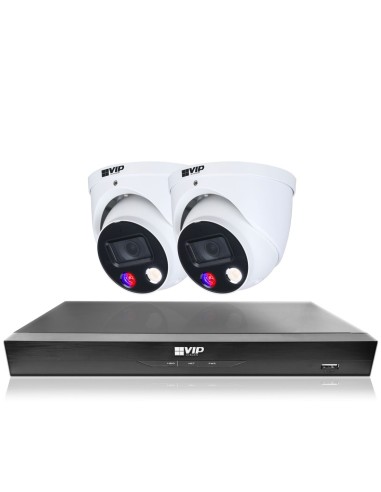 VIP Vision 8MP 8600 Series 8Ch AI IP NVR 2TB 2x ID3 SMD+ Dome Cameras (8x2) - NKPRO-88602D