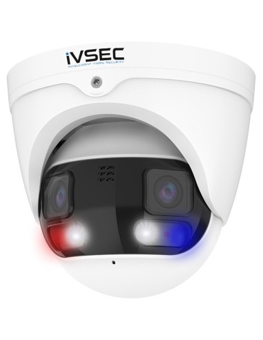 iVSEC 8MP 4K-UHD Panoramic AI Dual-Lens LED Smart Deterrence IP Camera - NC544ADX