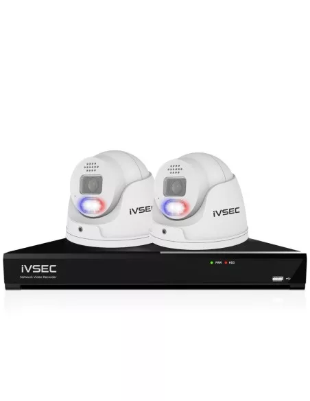 IVSEC 12MP 6K AI 2TB 8CH 2x1250D Dome Cameras UHD IVK8L-12502D