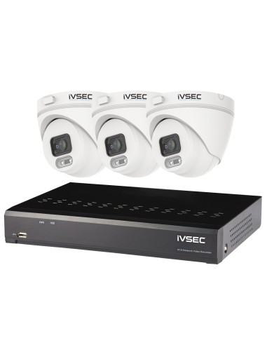 iVSEC LX-Series 4MP 4CH 2TB NVR 3 x POE Security Camera Kit - LVK-00043