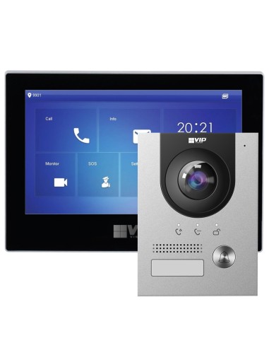 VIP Vision Complete Premium Video IP Intercom Kit 7" Black Monitor with Flush Mounted Door Station - INTIPRKITG-BP