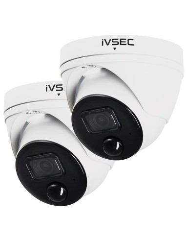 iVSEC 5MP 2-PACK Turret Dome 99° SMD Mic ONVIF Security IP Camera - IVNC110XC-2PK