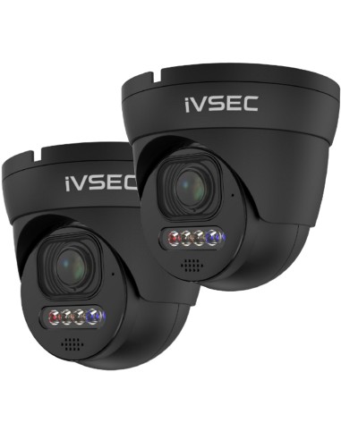 IVSEC Black 8MP 2-PACK 4K Ultra-HD Motorised Sony Sensor 25fps Full Colour Dome Security Camera - IVNC512ADX-2PK-BLK