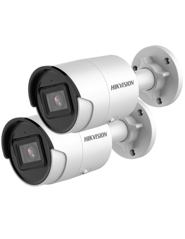 Hikvision 2-PACK 8MP 4K IP AcuSense Fixed PoE Bullet Camera - DS-2CD2086G2-I-2-2PK