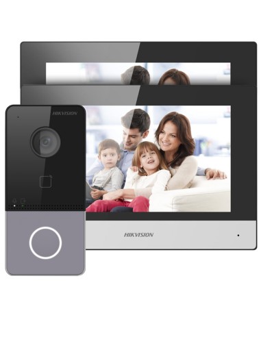 Hikvision 2MP IP PoE Video Intercom Kit WiFi Connection | 2 IP Intercom Screens | Mobile Live-Viewing DS-KIS603-P2