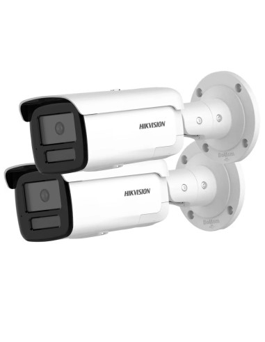 Hikvision 2-PACK 8MP AcuSense LED Light Bullet IP67 IR 60M 2.8mm 2-Way Audio - DS-2CD2T86G2-ISU-SL-2/2PK