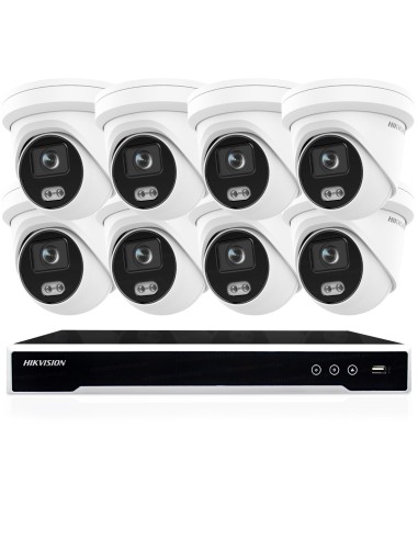 Hikvision 4MP 8x ColorVu 2.8mm IP Dome Camera 8 Channel 4TB NVR IP PoE CCTV Kit