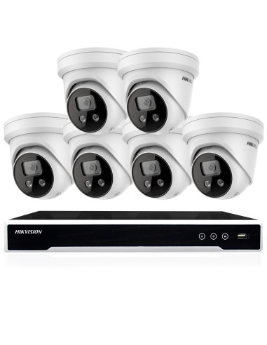 Hikvision 8Ch 4TB NVR 6MP 6x IP Acusense Outdoor HIK86M-6D-386-4T