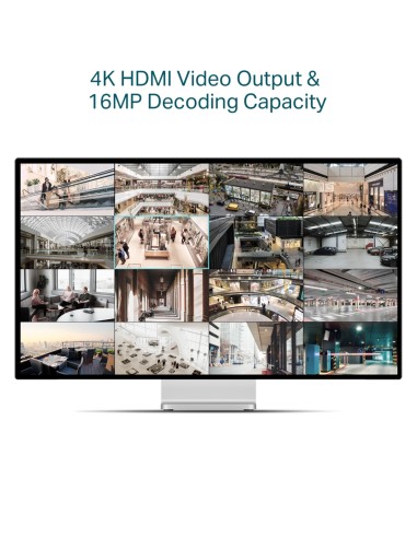 TP-Link VIGI 8MP 4K-UHD VIGI 16 Channel PoE+ VIGI-NVR2016H-16P