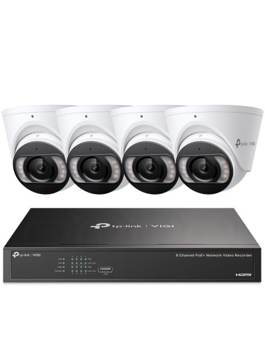 TP-Link VIGI 8MP 8Ch IP NVR 2TB Full-Colour 4x Dome Camera Kit - VIGI8-C485-4D