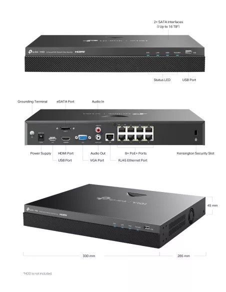 TP-Link VIGI 8MP 4K-UHD 8 Channel PoE+ Network VIGI-NVR2008H-8MP TP-Link VIGI 8MP 4K-UHD 8 Channel PoE+ Network VIGI-NVR2008H-8MP
