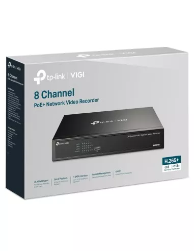 TP-Link VIGI 8MP 8Ch IP NVR 2TB Full-Colour 6x VIGI8-C485-6D