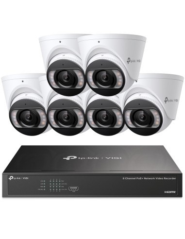 TP-Link VIGI 8MP 8Ch IP NVR 2TB Full-Colour 6x Dome Camera Kit - VIGI8-C485-6D