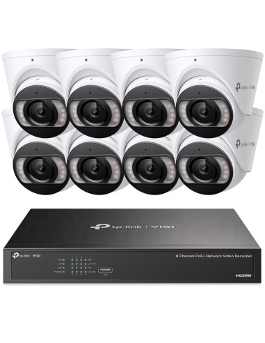 TP-Link VIGI 8MP 8Ch IP NVR 2TB Full-Colour 8x Dome Camera Kit - VIGI8-C485-8D