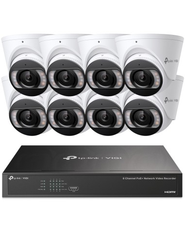 TP-Link VIGI 8MP 8Ch IP NVR Full-Colour 8x Dome VIGI8-C485-8D
