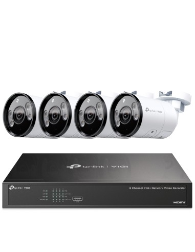 TP-Link VIGI 5MP 8Ch IP NVR 2TB Full-Colour 4x Bullet Camera Kit - VIGI8-C355-4B