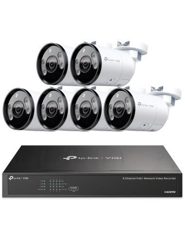 TP-Link VIGI 5MP 8Ch IP NVR 2TB Full-Colour 6x Bullet Camera Kit - VIGI8-C355-6B