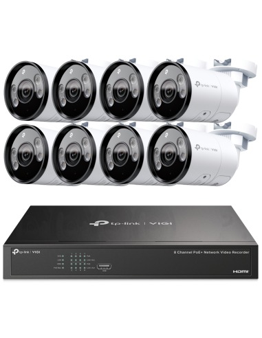 TP-Link VIGI 5MP 8Ch IP NVR 2TB Full-Colour 8x Bullet Camera Kit - VIGI8-C355-8B