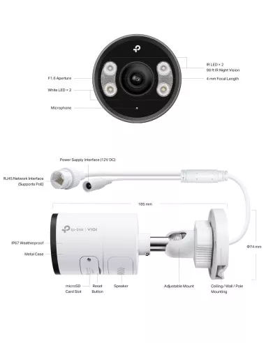TP-Link VIGI 8MP 4K-UHD 4Ch IP NVR 2TB VIGI4-C385-3B