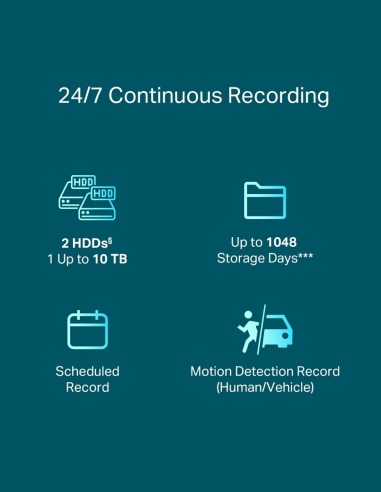 TP-Link VIGI 8MP 4K-UHD 16 Channel IP NVR 4TB VIGI16-C485-10D