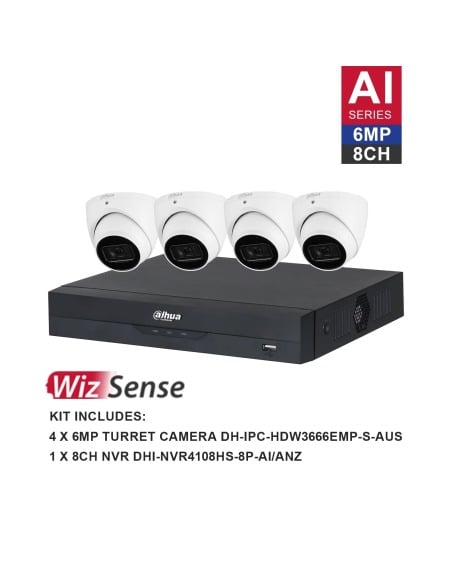 Dahua WizSense AI 8-Channel Surveillance Kit with DH-K6084T Dahua WizSense AI 8-Channel Surveillance Kit with DH-K6084T