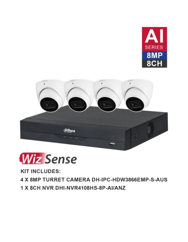 Dahua WizSense AI 8-Channel 4K Surveillance Kit DH-K8084T