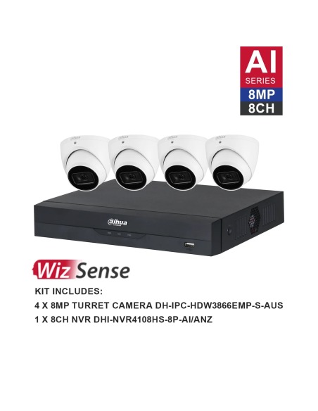 Dahua WizSense AI 8-Channel 4K Surveillance Kit DH-K8084T Dahua WizSense AI 8-Channel 4K Surveillance Kit DH-K8084T