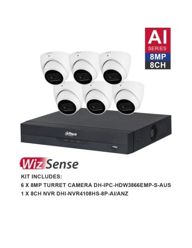 Dahua WizSense AI 8-Channel 4K Surveillance Kit DH-K8086T