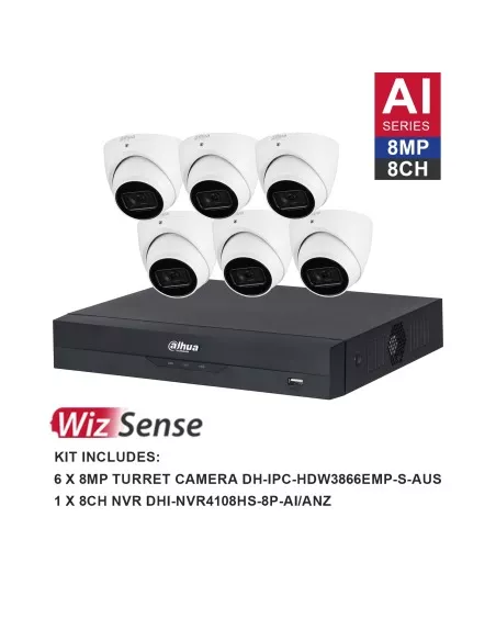 Dahua WizSense AI 8-Channel 4K Surveillance Kit DH-K8086T Dahua WizSense AI 8-Channel 4K Surveillance Kit DH-K8086T